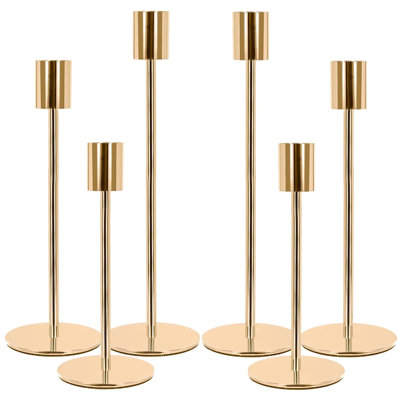Metal Gold Taper Candle Holders