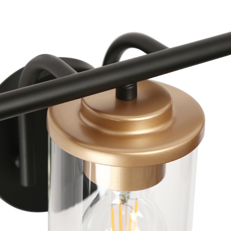Escarment 3-Light Dimmable Vanity Light, Satin Gold/Matte Black
