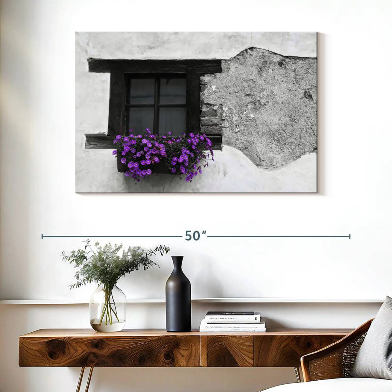 Purple Flower Box BW