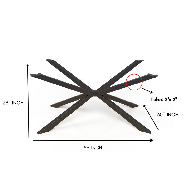 Ramlochan Table Base, Black, 28" H x 53" W x 30" D