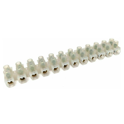 Clear Terminal Connector Block, Dual Row 12 Position Wire Connector Strip, Flathead Screw Terminal with Mounting Holes