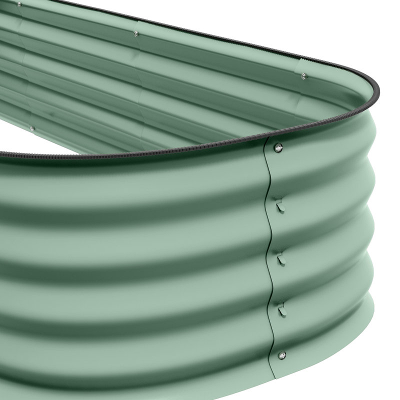 Galvanized Metal Raised Garden Bed, 6.4' X 2' 1', Outdoor Planter Box With Edge, For Flower, Herb & Vegetable Growth, Easy To Assemble, Self-Draining, Modular Structure Bed Kit, 75.61" Length 24.5"