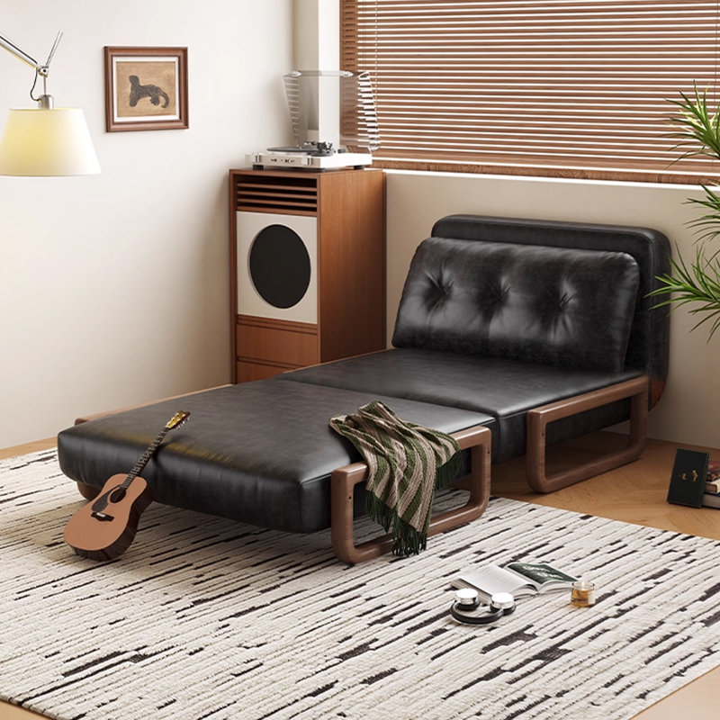 Coussin de canapé modulaire en similicuir noir, H 34,65 po x l 47,24 po x P 33,46 po 