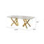 Table basse en acier inoxydable doré et marbre