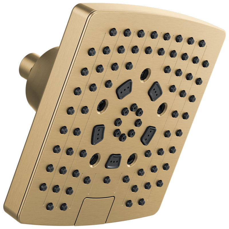 Essential™ Shower Series 7" Linear Square H2OKinetic® Multi-Function Wall Mount Showerhead, 2.5 GPM, Luxe Gold