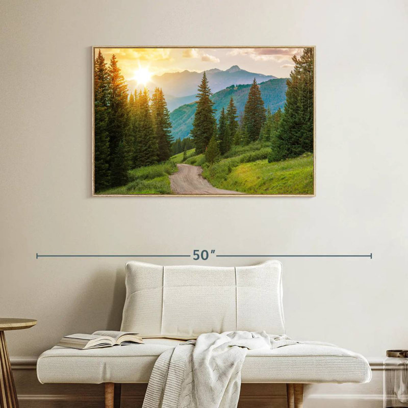 Forêt de pins du Colorado, Cadre flottant en bois naturel, 40 po x 27 po