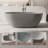 Fslefay 59''x 30'' Freestanding Bathtub Solid Surface Deep Soaking Tubs-124635954