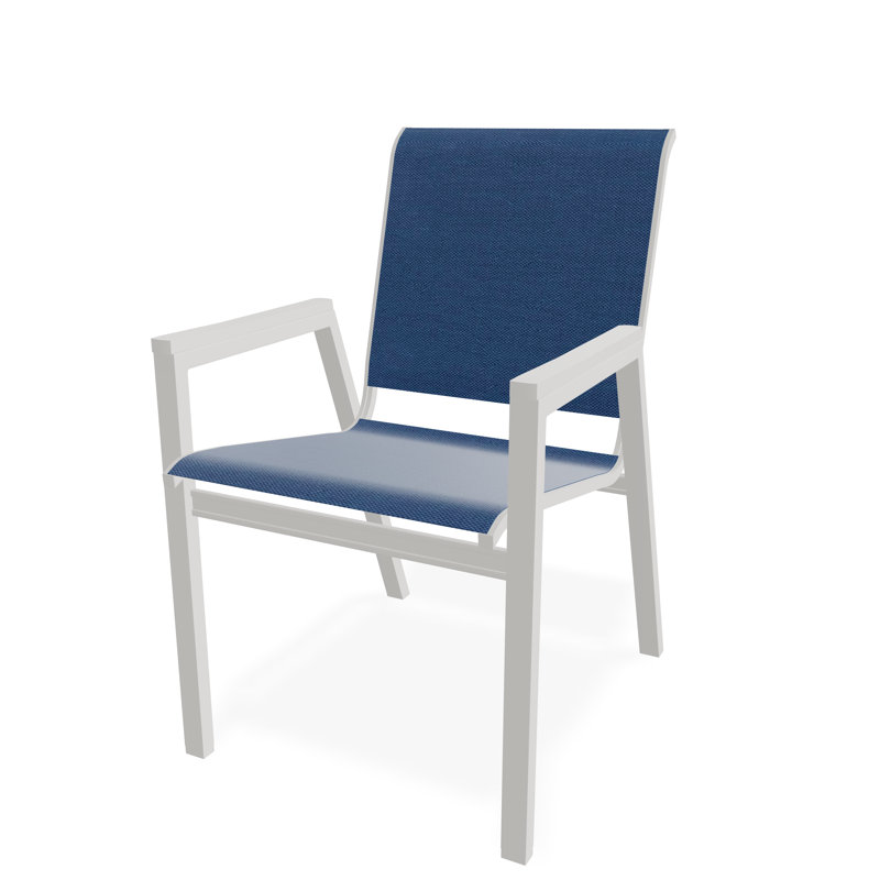 Bazza Outdoor Dining Chair, Cobalt 35D Sunbrella®, Snow