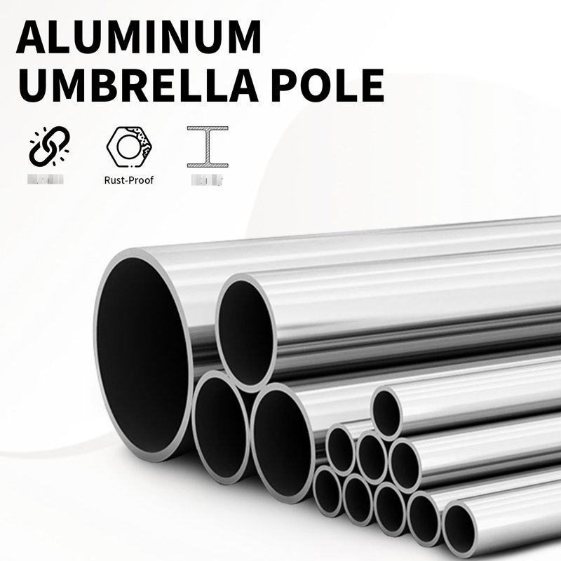 Parasol de patio de 7,5 pi avec bloc et fonction imperméable, système de manivelle Easy Tilt pour table d'extérieur, 6 nervures solides pour le jardin, la terrasse, la cour arrière, matériau de protection gris piscine, manivelle lisse, robuste