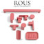 Bouton d'armoire carré ROUS Hardware Art Deco, aluminium massif, finition mate, rosé (1 compte)-111514407