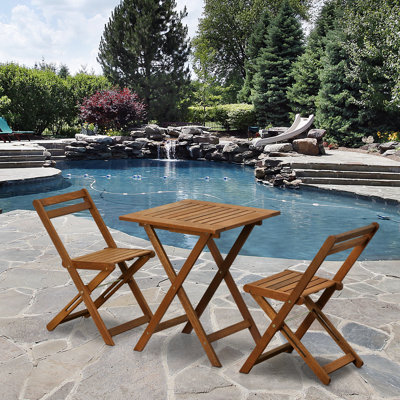 Arianna 2 - Person Wood Patio Dining Set with Square Table