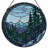 12"H Mountain Forest Stained Glass Window Panel-1613347677