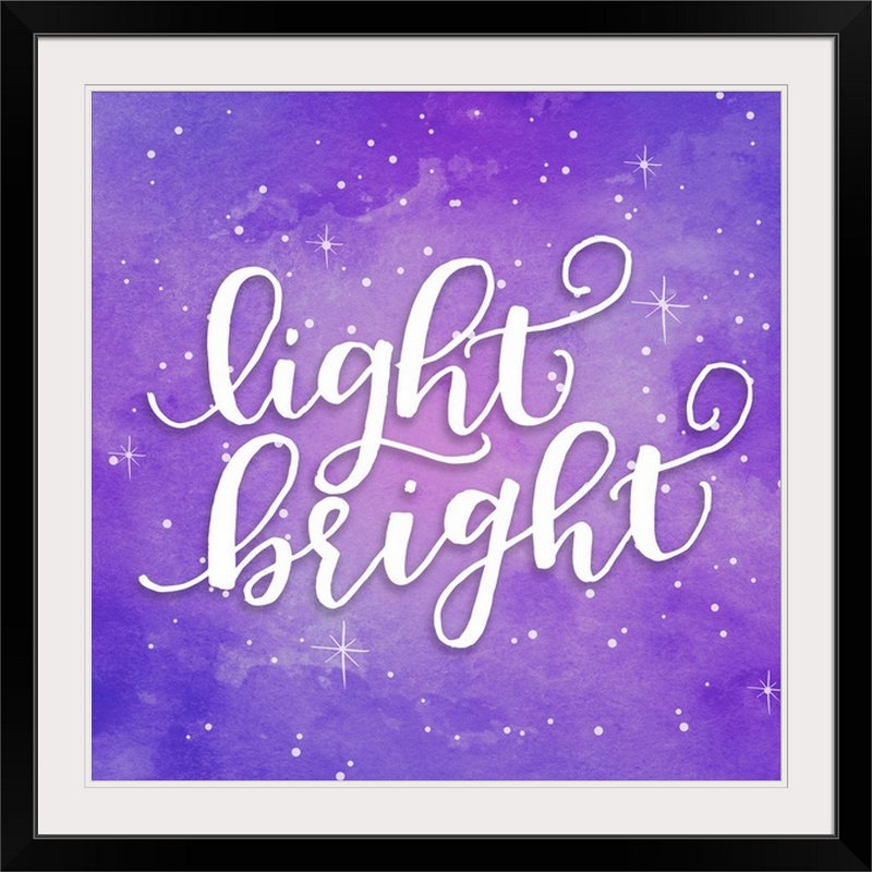 « christmas art light handlettering brillante » par inner circle, art textuel, H 35 po x l 35 po x P 1,5 po, Toile