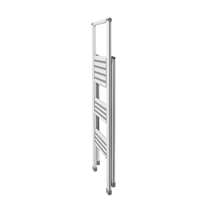 3 - Step Aluminum Lightweight Folding Step Ladder, Chorme