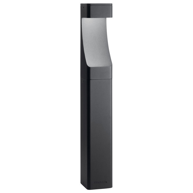 Alviina Low Voltage Metal Bollard Light, Textured Black
