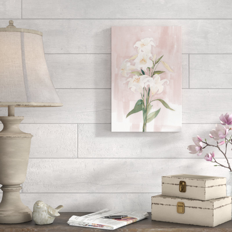 Lys aquarelle-reproduction d’art sur toile, H 18 po x l 12 po
