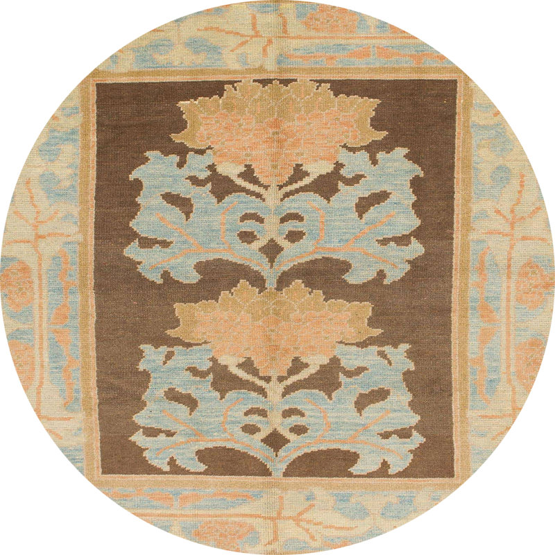 Tapis décoratif multicolore à motif abstrait, Rond 6 pi