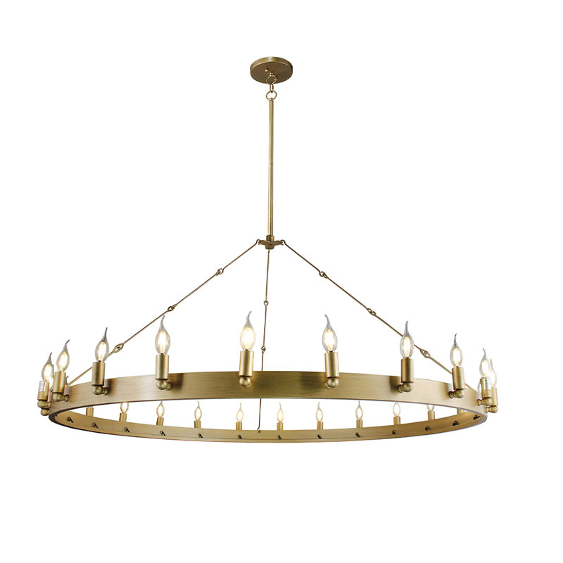 Marchelle 24 - Light Dimmable Wagon Wheel Chandelier
