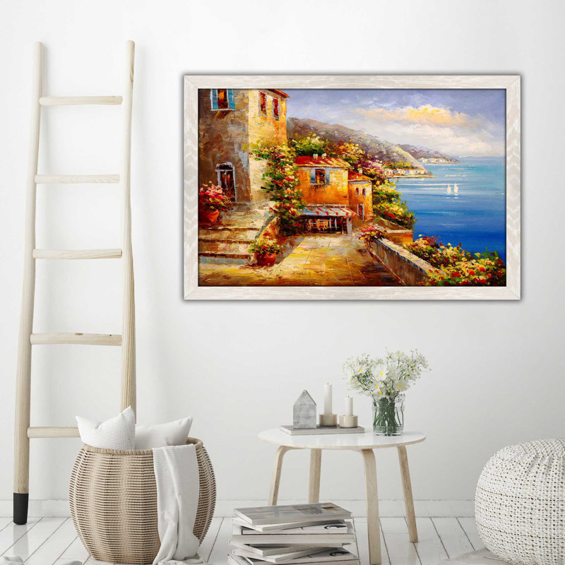 «Colorful Sea III», reproduction encadrée, H 21,5 po x l 27,5 po x P 0,75 po, Cadre crème délavé