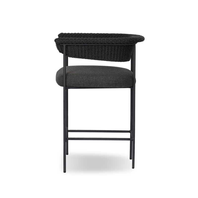 Carrie Outdoor Bar Stool, 26", Black, Black