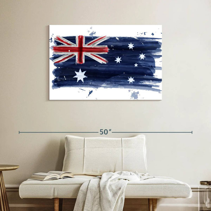 Borges Painted Australian Flag, 26" H x 39" W