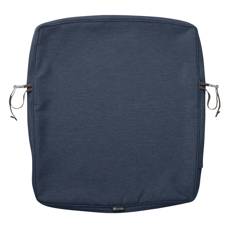 Pina Outdoor Dining Chair Seat Cushion, Heather Indigo Blue, 3" H x 23" W x 20" D