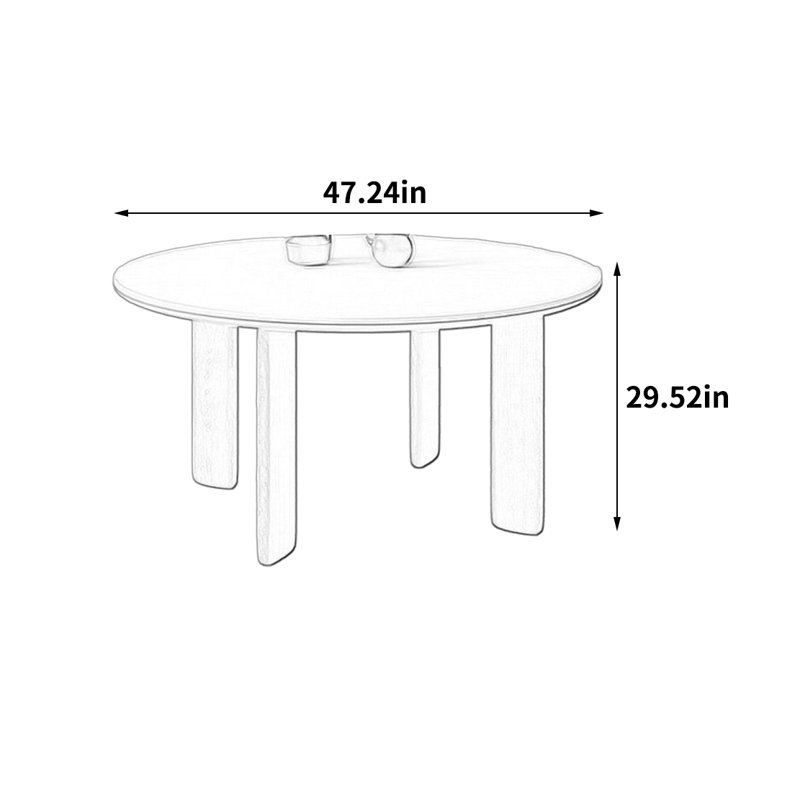 Table de salle à manger Spilsby, H 29,52 po x L 47,24 po x l 47,24 po