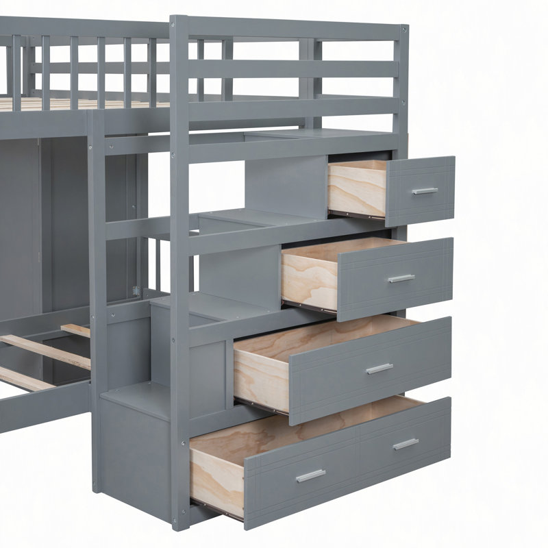 Bunk Bed with Wardrobe, Drawers