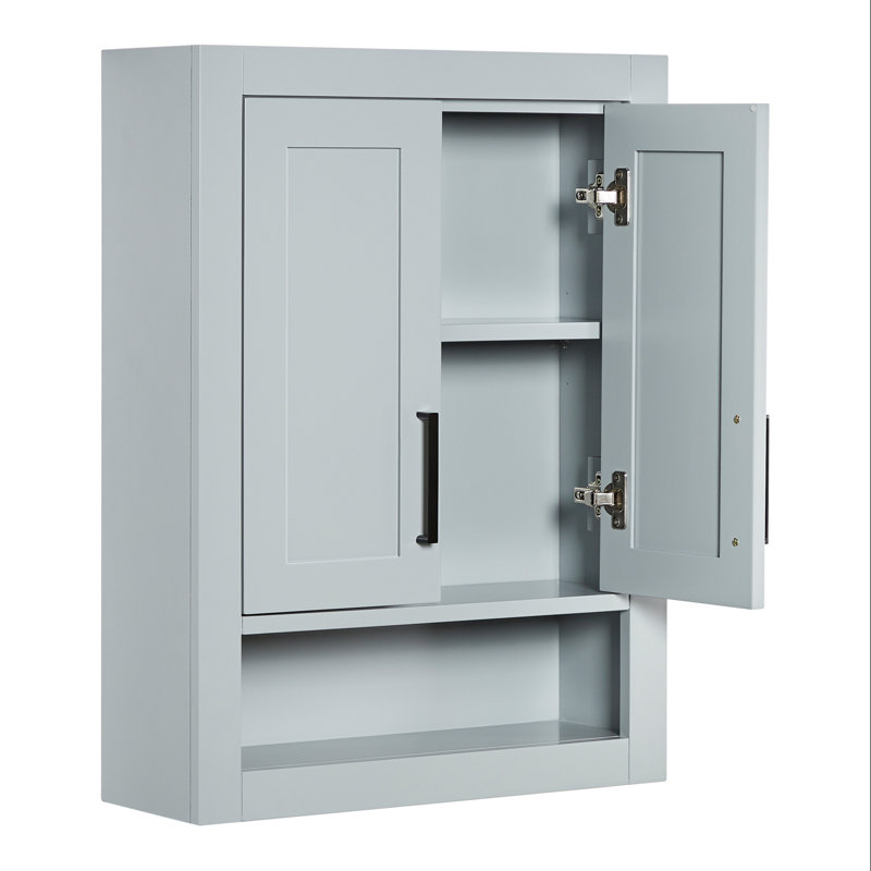 Armoire murale en bois massif H 31 po x l 23,1 po, H 31 po x l 23,1 po x P 21,5 po, Gris