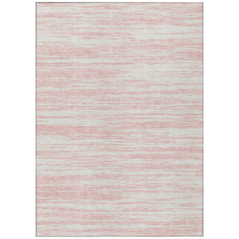 Tapis intérieur lavable abstrait 10 pi x 14 pi rose et ivoire