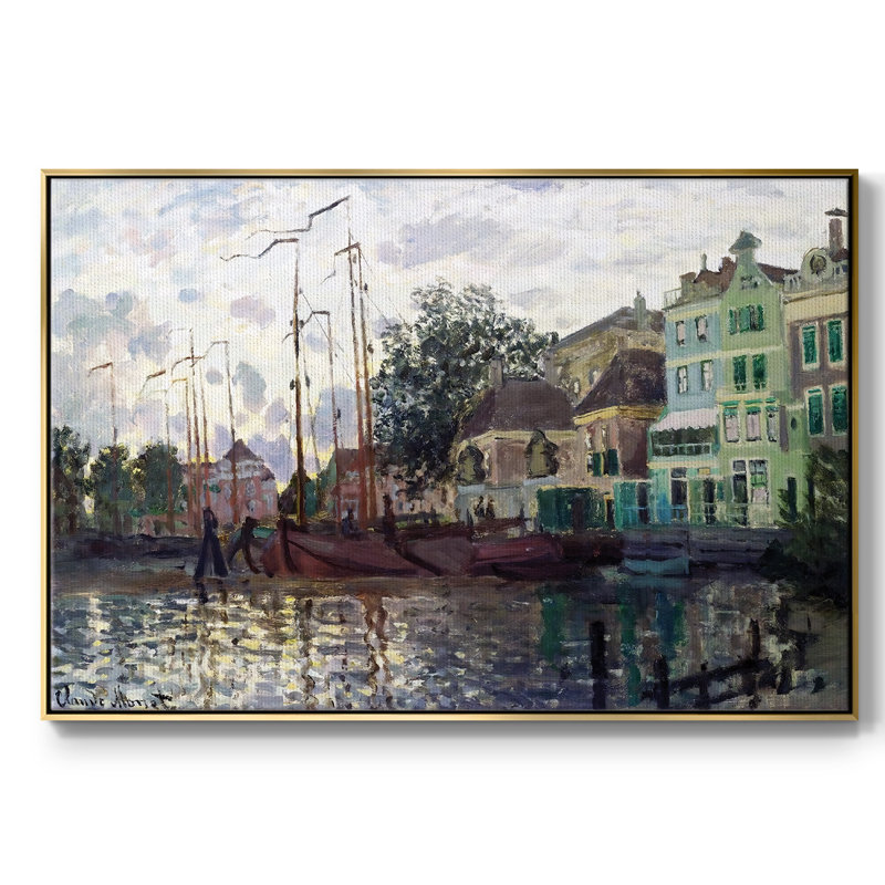 Zaandam, The Dike, Evening, 1871, reproduction d'art sur toile, Or, H 27 po x l 41 po x P 2 po