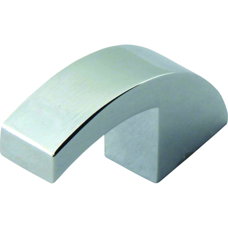 Polished Chrome Modern Finger Handle Knob with Mounting Hardware