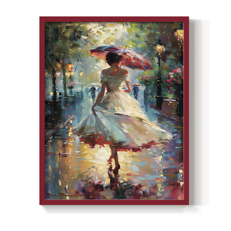 «WOMEN Series DCCDIX», reproduction encadrée - bois massif, H 21 po x l 17 po, Rouge