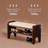 Solid Wood Shoe Bench, 2-Tier Wooden Entryway Bench, Modern Shoe Rack with Faux Leather Cushion for Hallway, Living Room (Walnut, 31.5'')