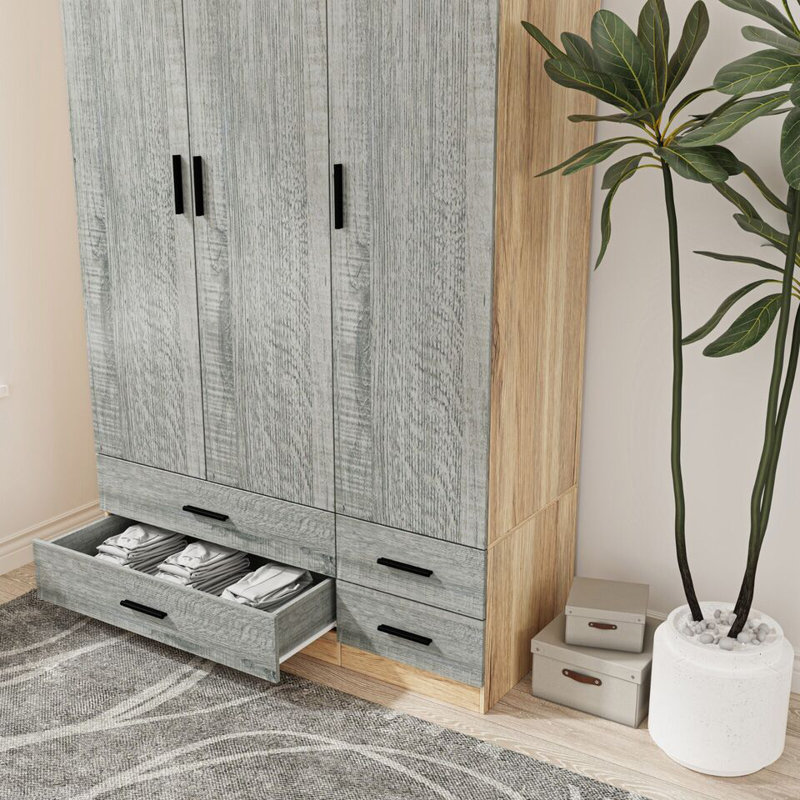 Retonia Manufactured Wood Wardrobe, Oak/Ash Grey