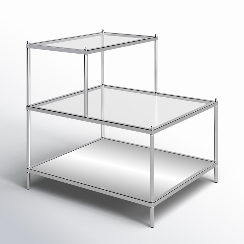 Gosport Glass Top End Table, Chrome