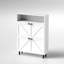 Rangement étroit pour chaussures avec porte de grange et poignées en métal - Tablettes réglables d'armoire de style blanc antique