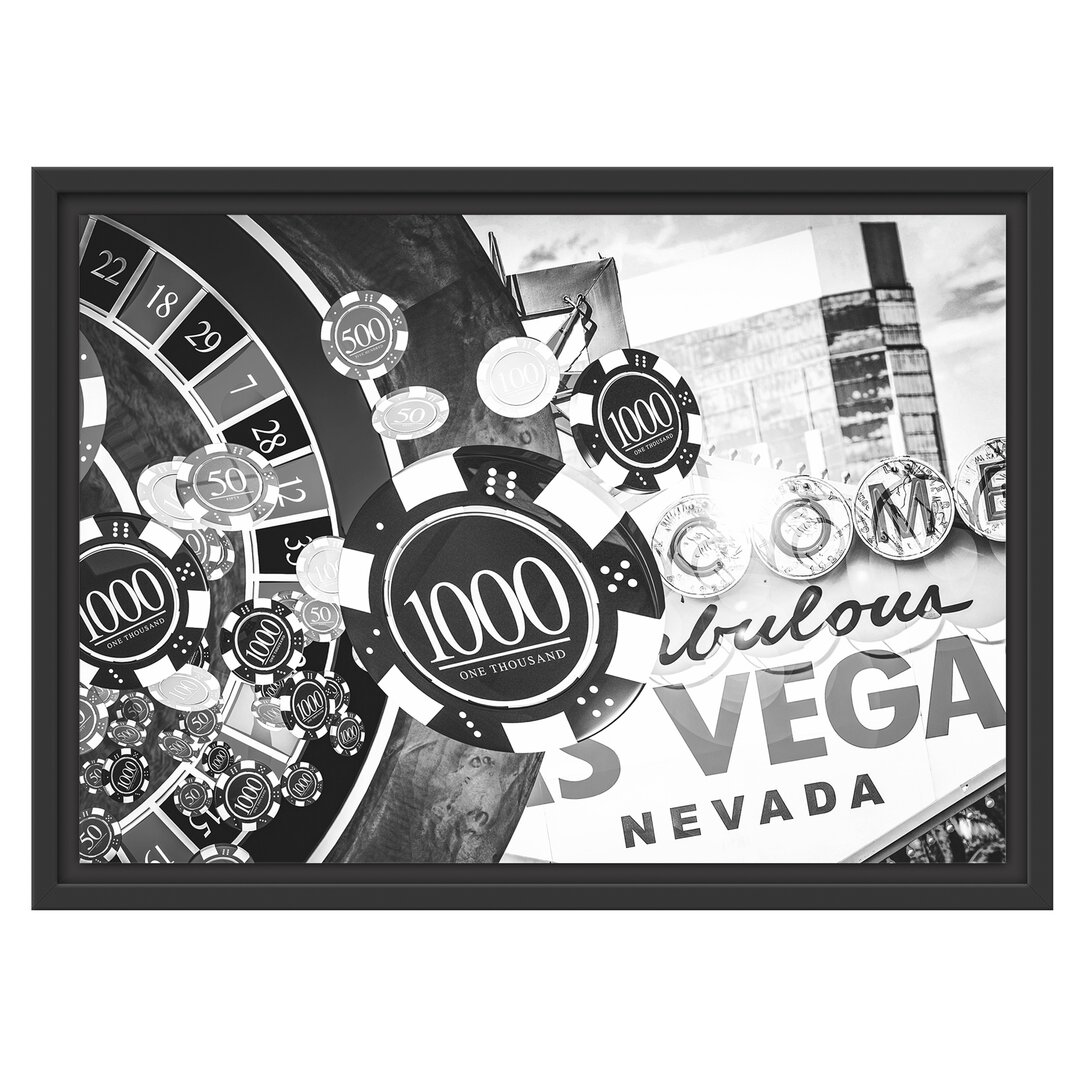 Gerahmtes Wandbild Las Vegas Casino Roulette