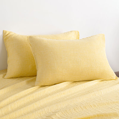 Pillow Cases 2 Pack Queen Breathable Washed Linen Envelope Closure