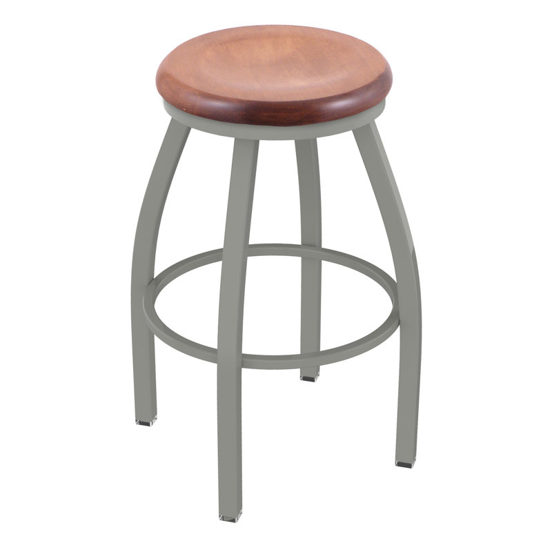 XL 802 Misha Swivel Stool, Medium Maple, Anodized Nickel, Bar Stool (30” Seat Height)