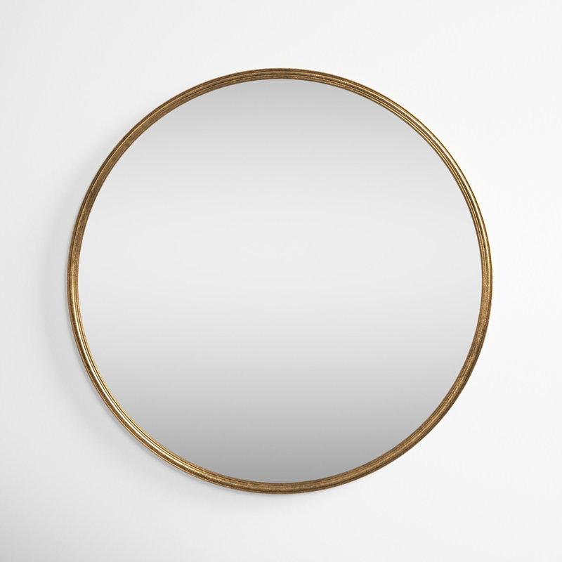 Minuet Engineered Wood Flat Mirror, Gold, 24" x 24"