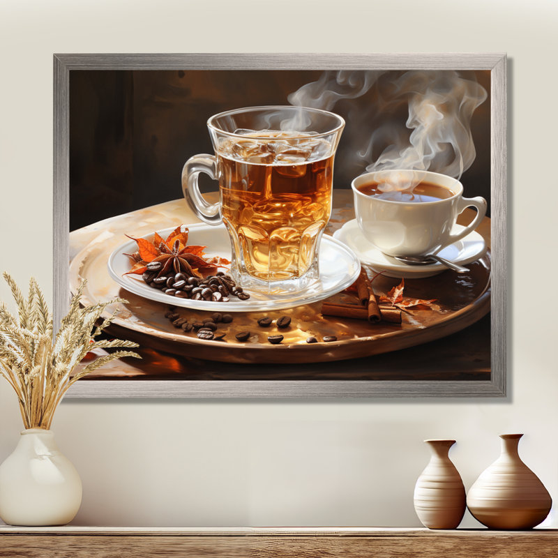 Cubain café brun II - Cuba, art sur toile, Cadre simple noir, H 24 po x l 32 po x P 1 po