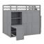 Lit mezzanine avec garde-robe, bureau et tablettes-226718734