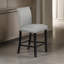 Ensemble de 2 chaises à hauteur de comptoir 24 pouces Sie, garniture cloutée, tissu gris, bois noir