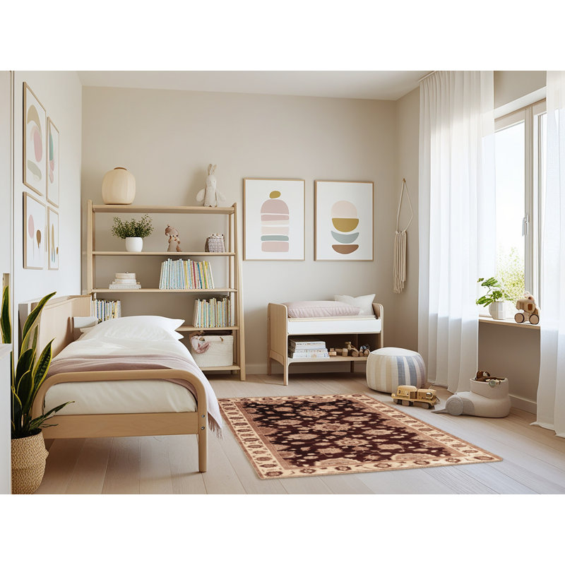 Tapis brun lavable à la machine, Rectangulaire 3 pi x 5 pi