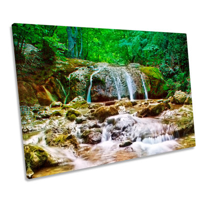 Spring Forest Landscape River - Wrapped Canvas Art Prints