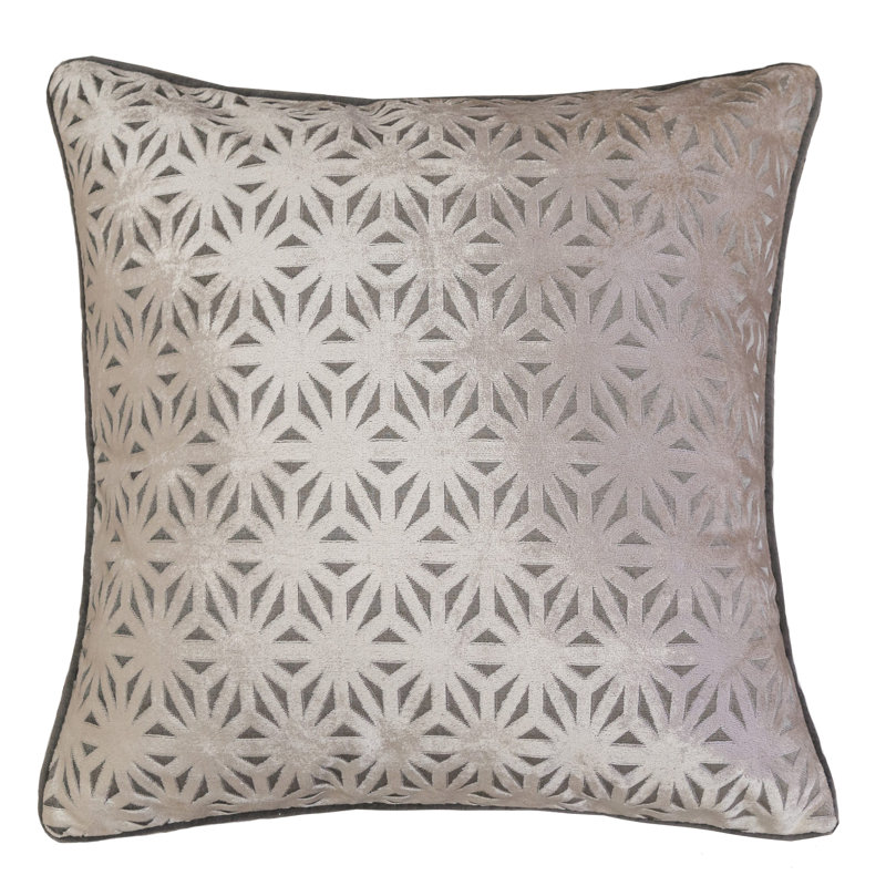  Cut Velvet Throw Pillow Cover & Insert, Gray