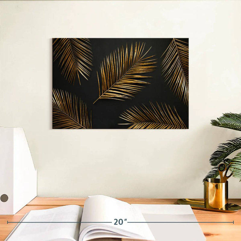 Feuilles de palmier doré Harnek, H 8 po x l 12 po