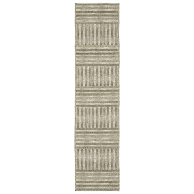 Striped Indoor / Outdoor Rug, Runner 1'10" x 7'6"