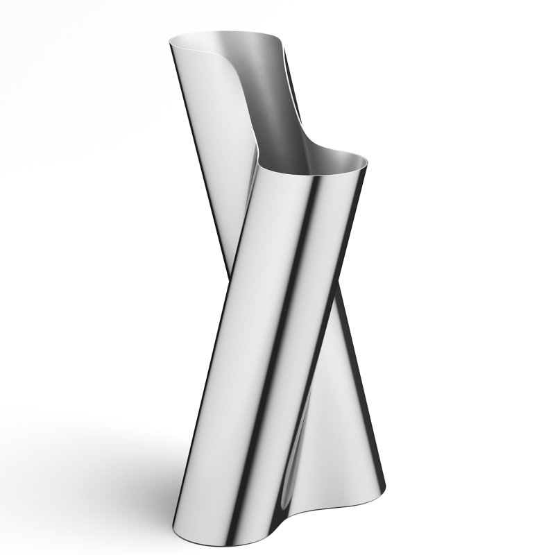 LITUUS Vase, Medium, in stainless steel, 19.59" H x 9.13" W x 8.38" D